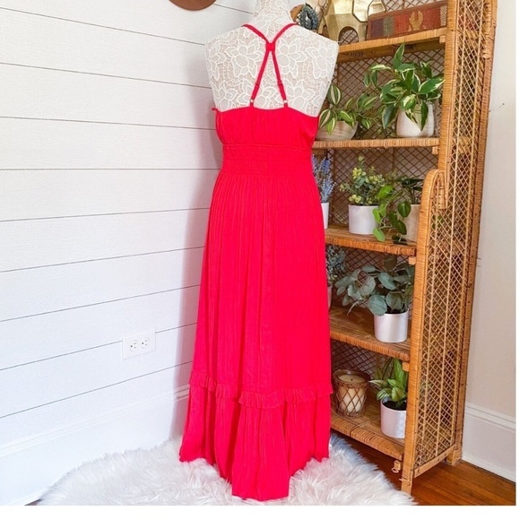 Anthropologie Maeve Aleda Satin Ruffle Maxi Dress - Picture 6 of 16